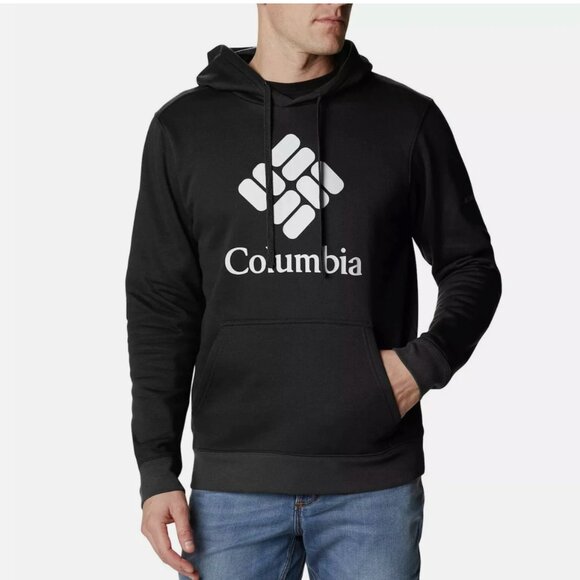 Men Columbia Trek Hoodie Big Logo Classic Fit Casual in Black Size Large - Picture 1 of 8
